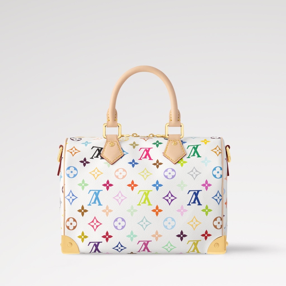 Louis Vuitton White Multicolor Murakami Speedy 25 SOLD OUT!